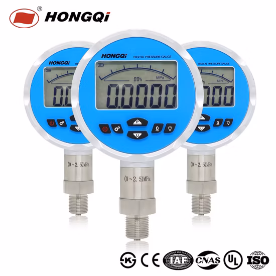 Hongqi OEM High Precision Intelligent Digital Pressure Gauge with ISO9001/CE/RoHS