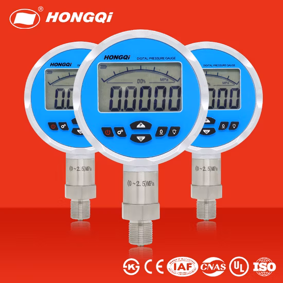 Hongqi OEM High Precision Intelligent Digital Pressure Gauge with ISO9001/CE/RoHS